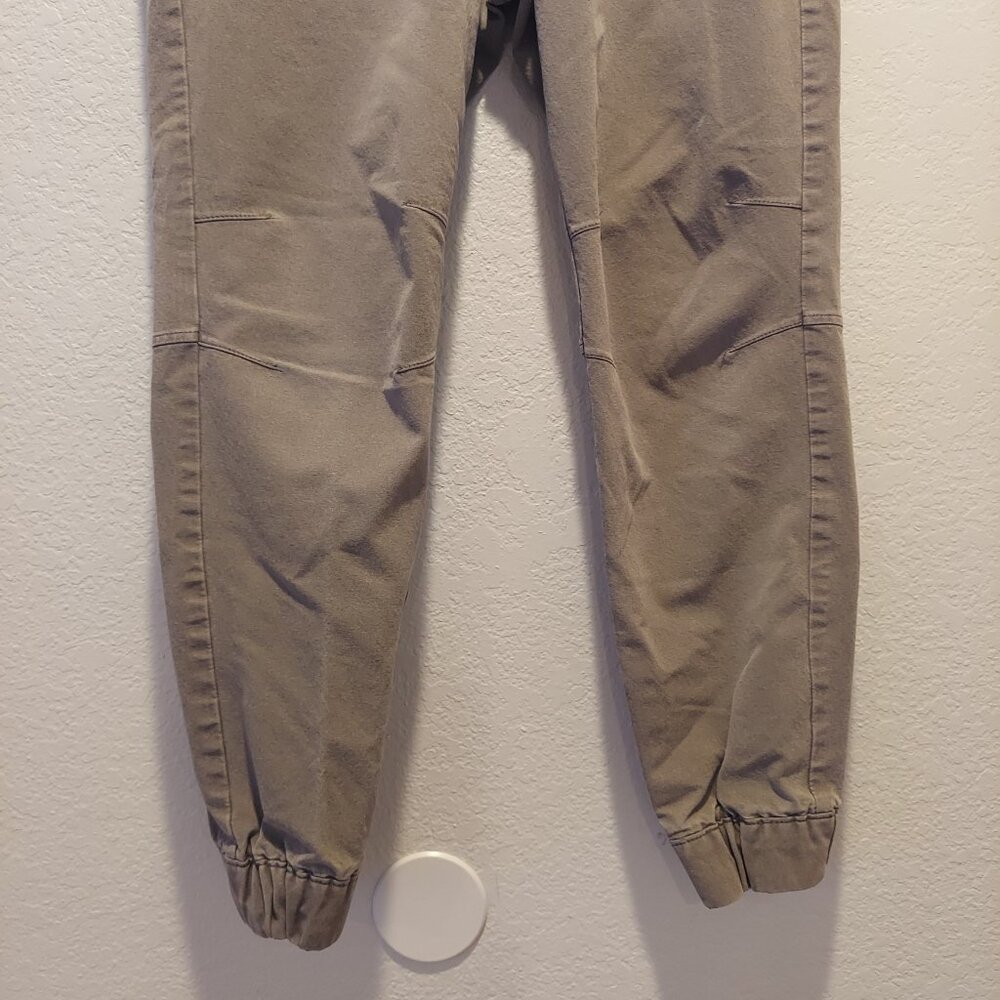 Abercrombie & Fitch Crossover Jogger Pants XS Tan Beige 4-Way Stretch Drawstring - Picture 8 of 11